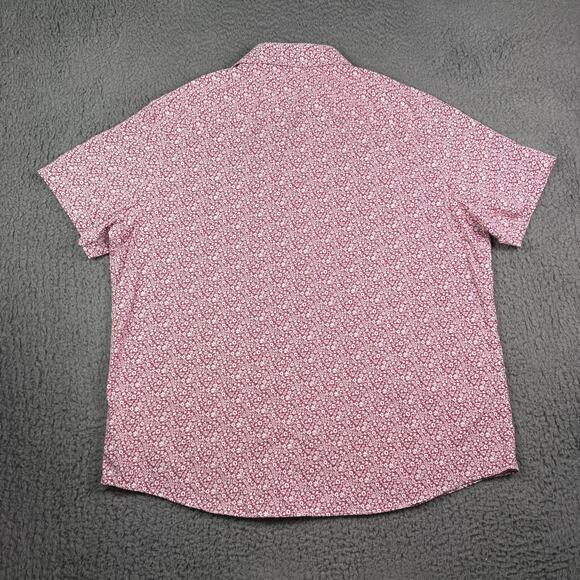 Untuckit Shirt Mens 2XL Red Floral Chaddsford Performance Nylon Blend Stretch - Picture 5 of 8